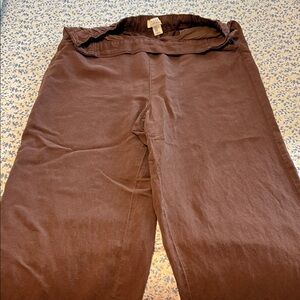Calypso St. Barth Brown linen blend  Casual Pants wide legs